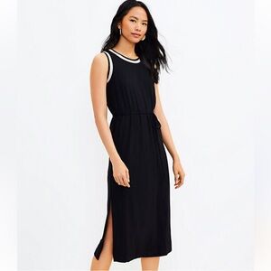 LOFT Black Sleeveless Midi Dress